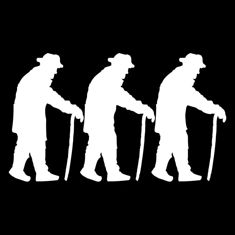 Three Grandpas Retired Age Men Team Silhouette
