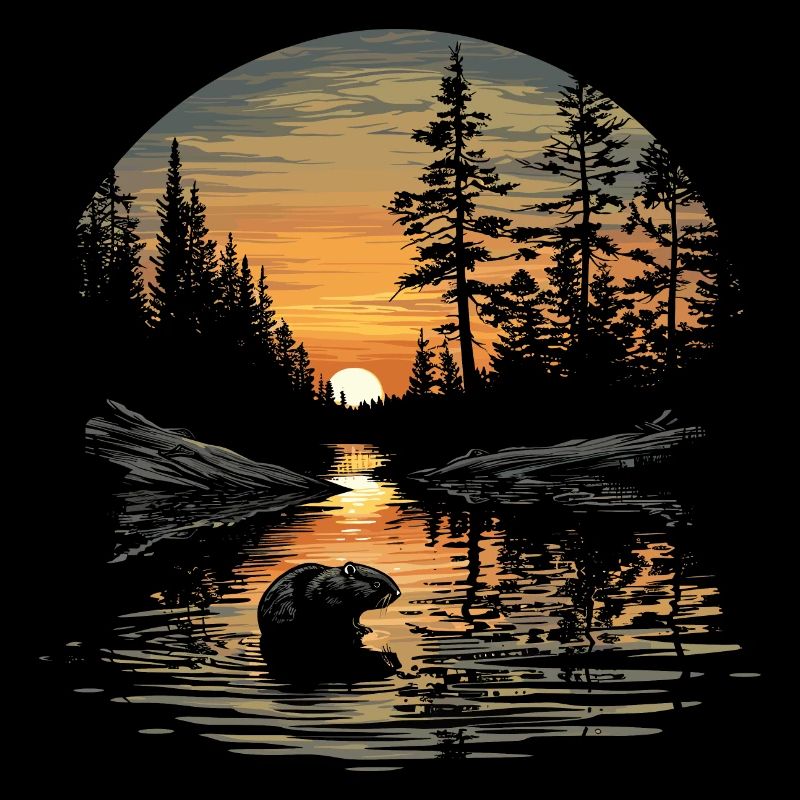 Beaver Forest Animal Nature Trees