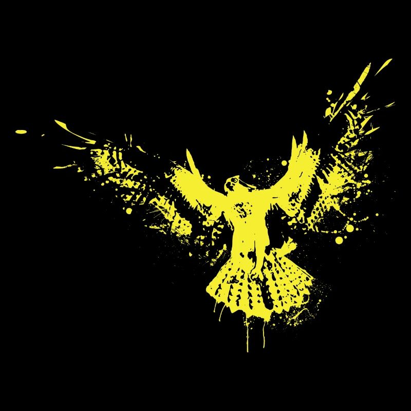 Oiseau art abstrait colombe jaune