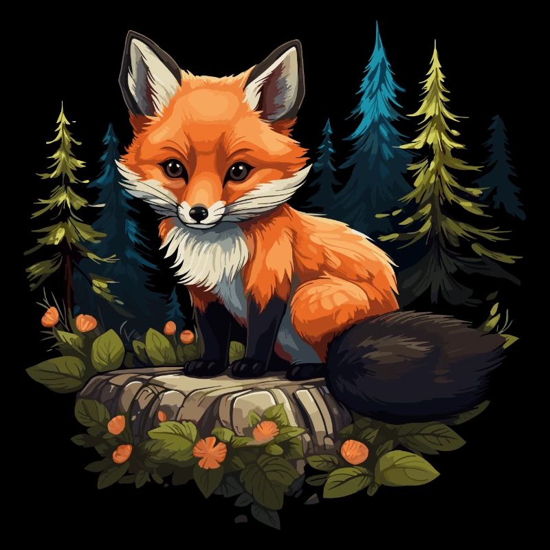 Fox Head Forest Animal Nature Trees