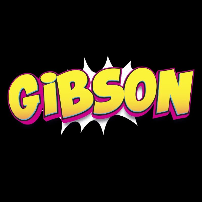 Gibsom benutzerdefinierter Name Comic-Stil Pop-Art,