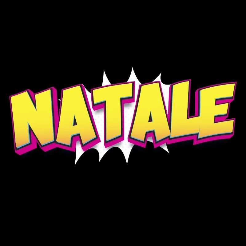 Natale Custom Name Comic Book Style Pop Art,