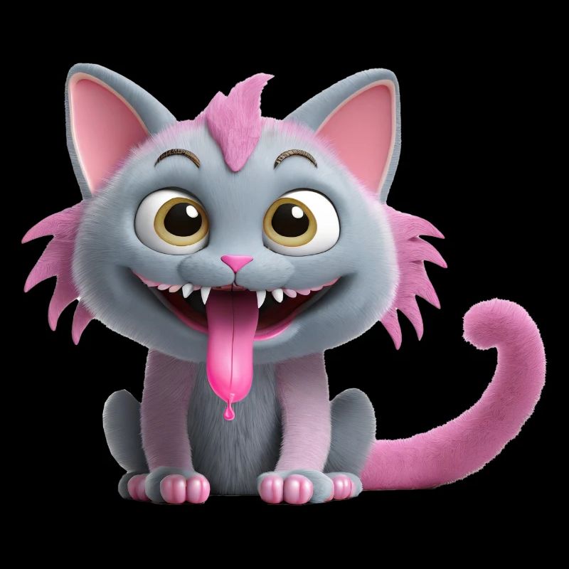 Chat monstre effrayant et mignon