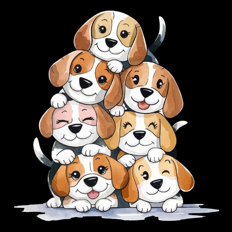 Pyramide de beagle mignon