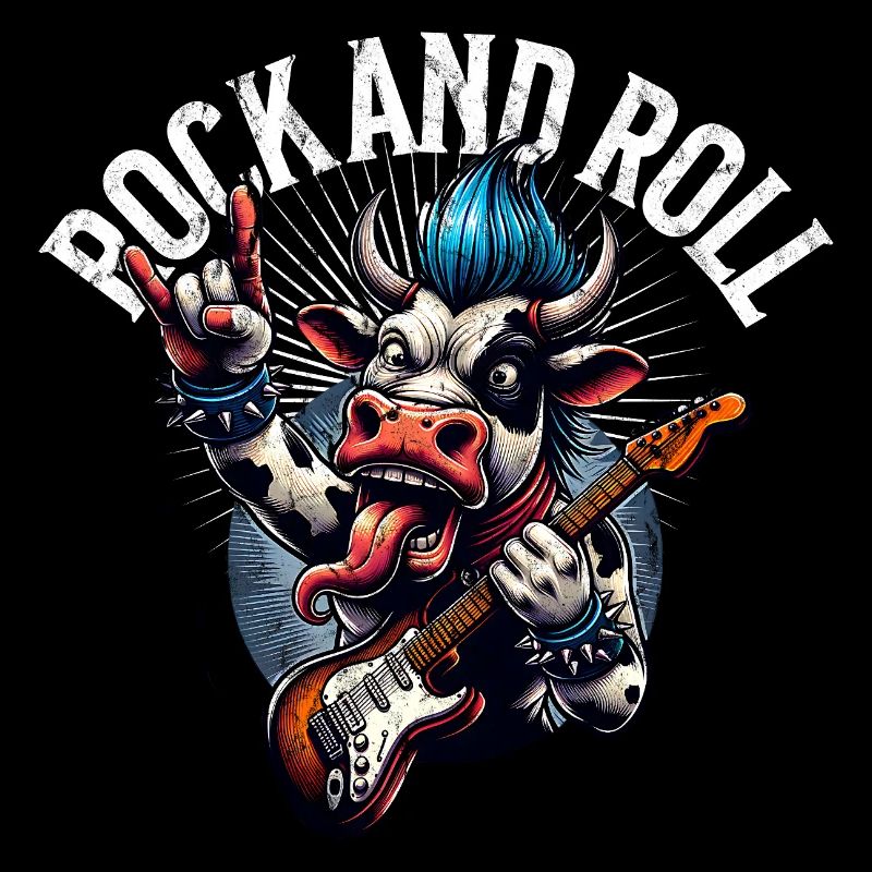 Kuh Rock and Roll Gitarrist E Gitarre