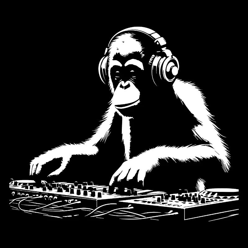 dj Monkey jouant au clavier