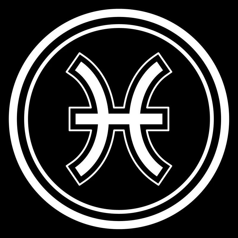 Zodiac Sign Pisces Symbol Circle Vector