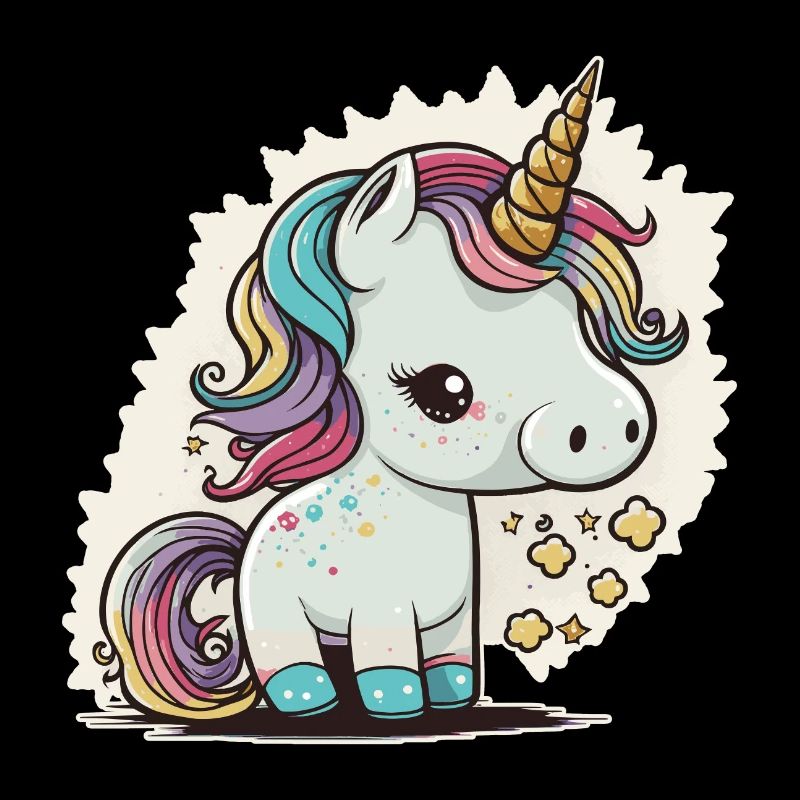 Licorne colorée douce mignonne bande dessinée bande dessinée