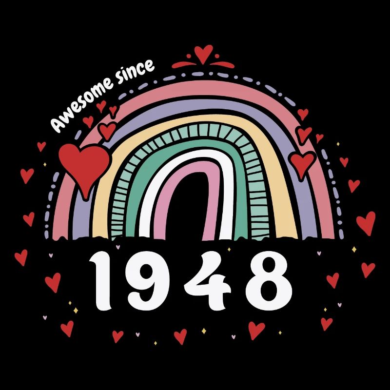 Cute Rainbow Awesome 1948 - 75e anniversaire avec