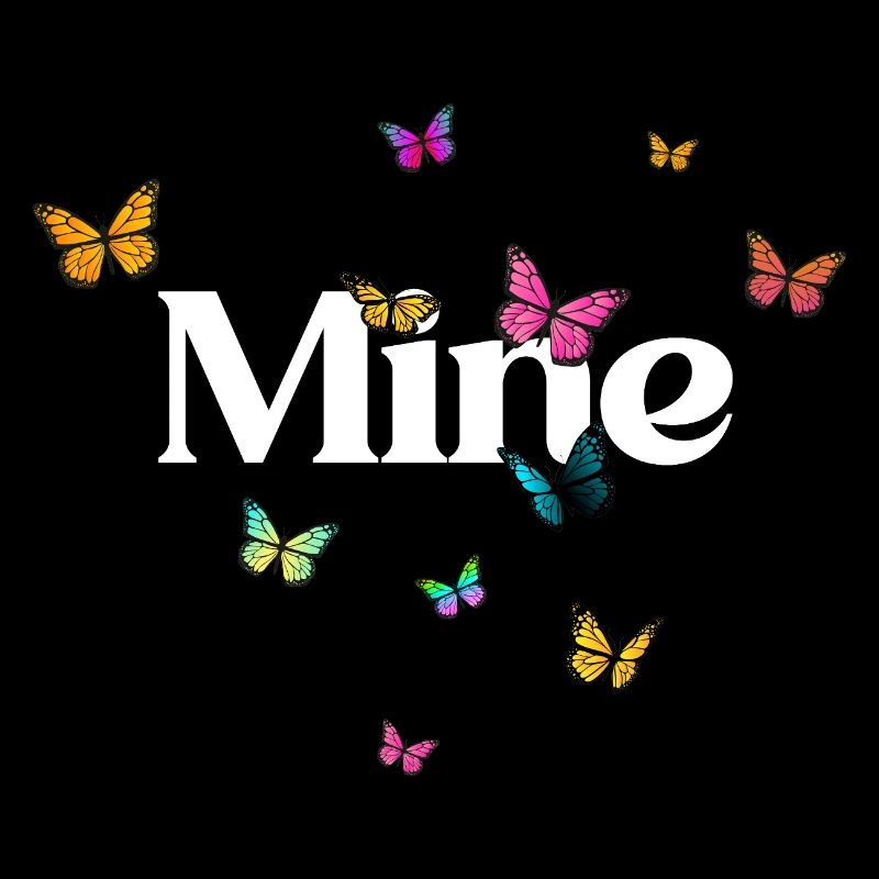MINE - Schöner Mädchen Name mit Schmetterlingen