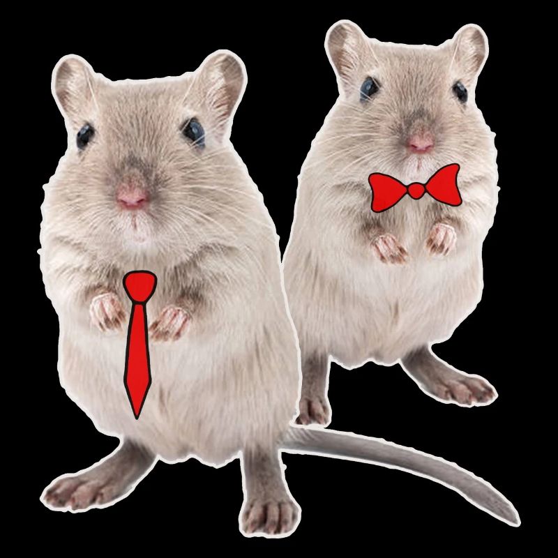 Funny racing mice with tie & bow tie