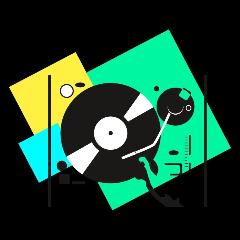 colorful turntables