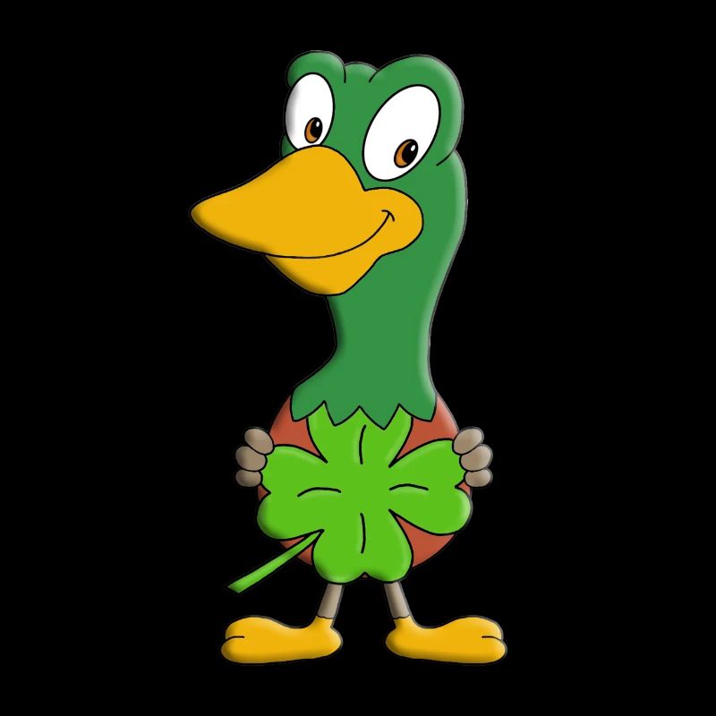 ENTE - KLEEBLATT - GLÜCK - GLÜCKSBRINGER - ERPEL