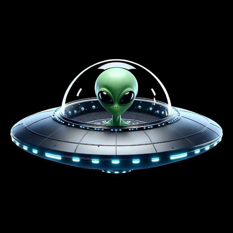 Alien vert dans un vaisseau spatial