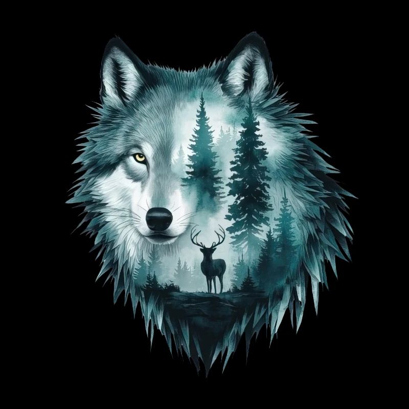 Wolf Head Silhouette Design