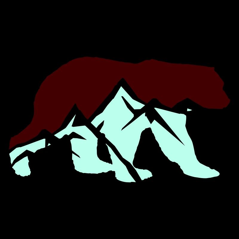 Brown Bear Silhouette Mountains