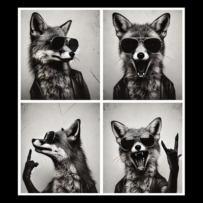 Renard à bascule avec lunettes de soleil – Cool & Wild