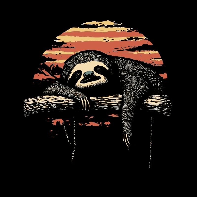 Sloth Sleeping Vintage