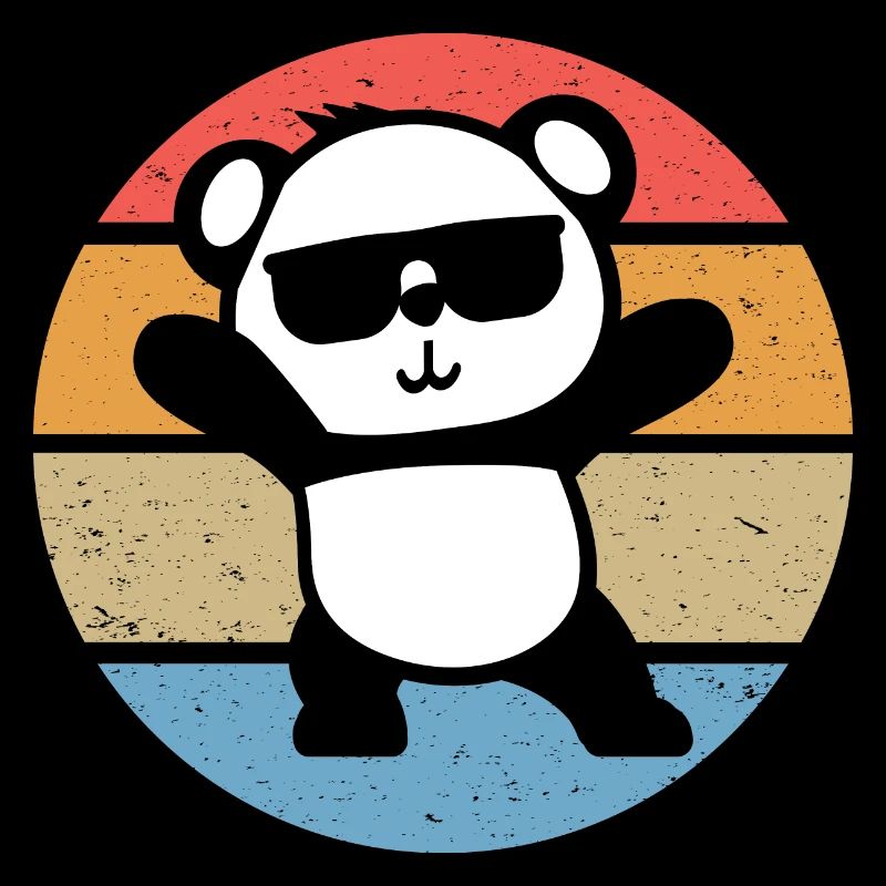 Panda Cool Sonnenbrille Retro Vintage Geschenk