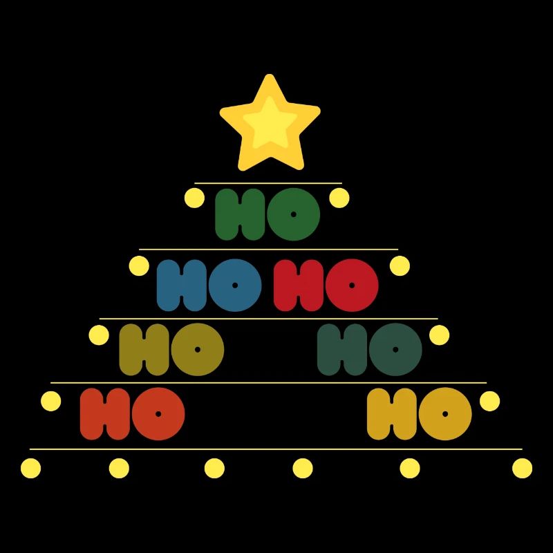 Ho Ho Ho - Weihnachtsbaum mit Stern