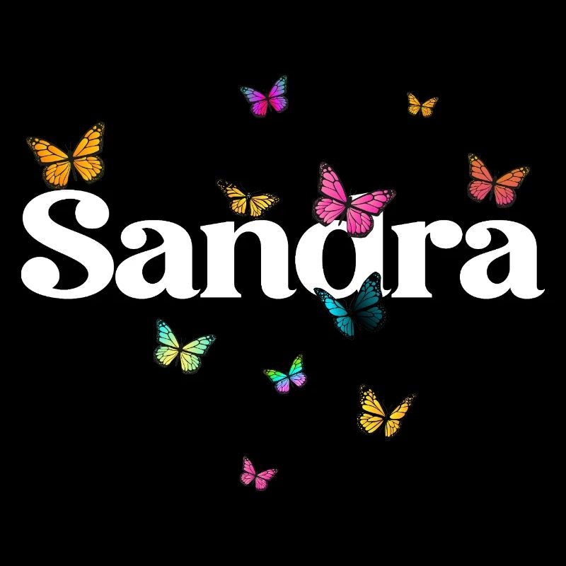 SANDRA - Schöner Mädchen Name mit Schmetterlingen