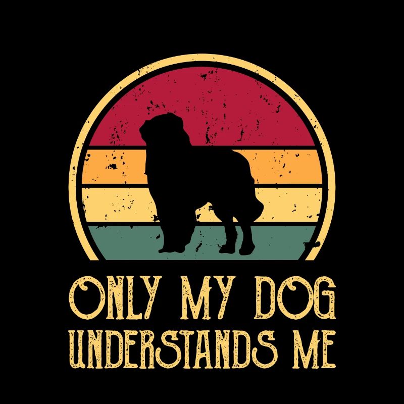 Carpathian Shepherd Dog Silhouette Retro Sunset