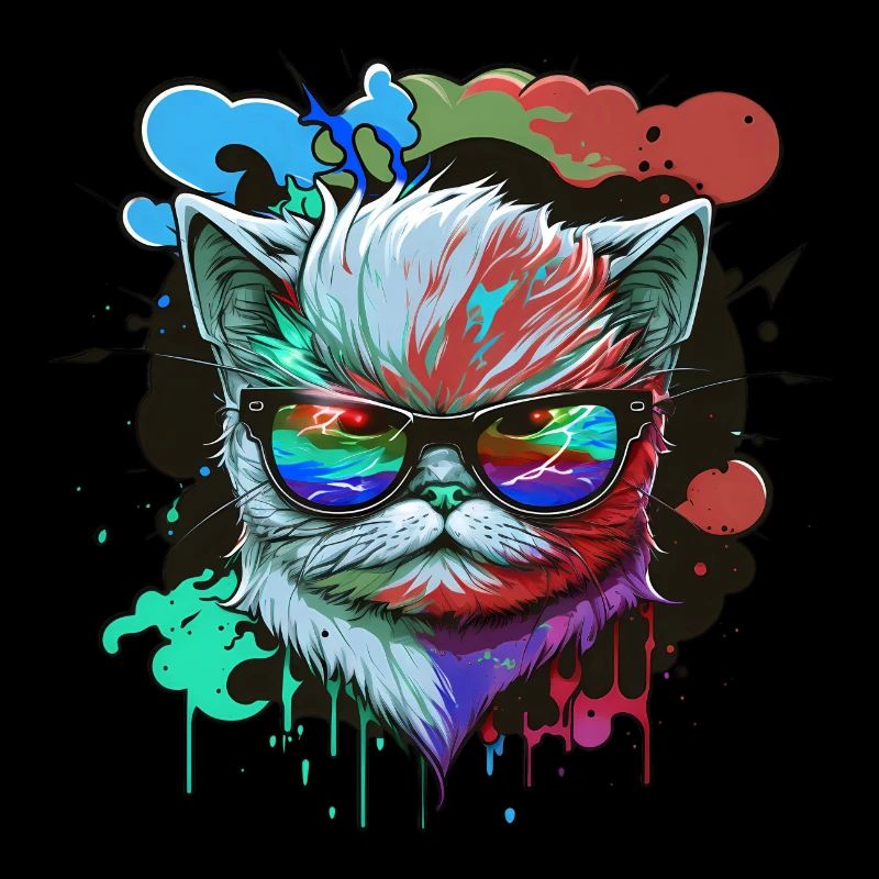 Evil cat with sunglasses Cat lovers