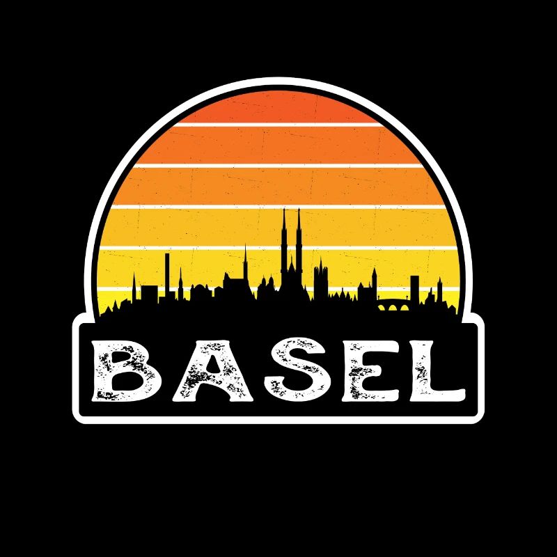 Basel Schweiz Flagge Skyline Reise Souvenir