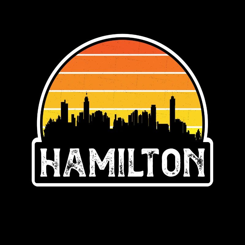 Hamilton Canada Flag Skyline Travel Souvenir