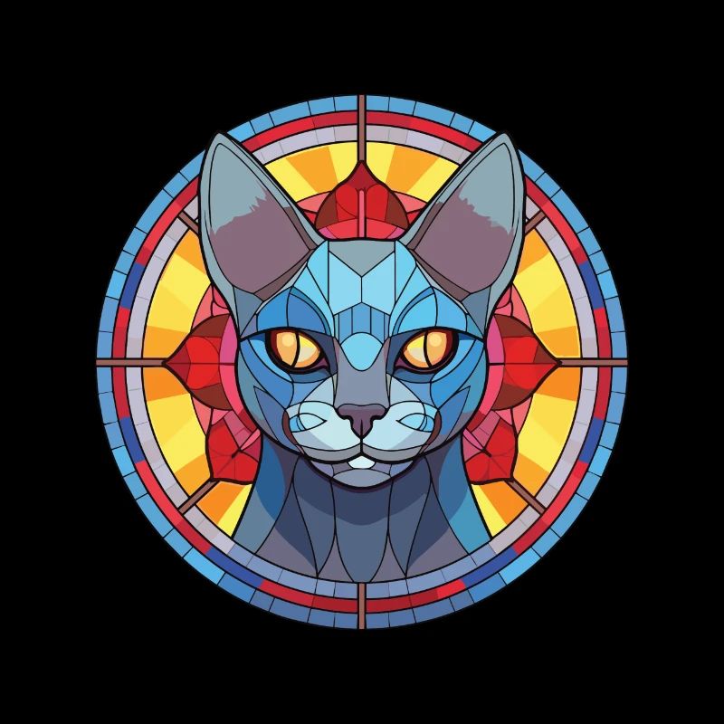 Illustration d’aquarelle colorée de chat bleu russe