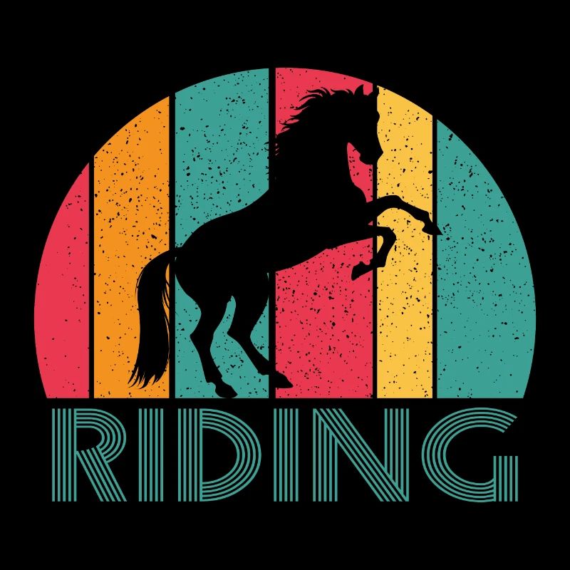 Chevaux Cavalier Rétro Vintage Design