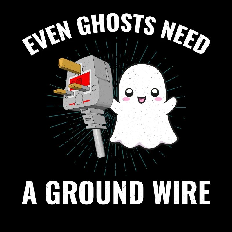 Electrician Halloween Ghost Ground Wire Fun