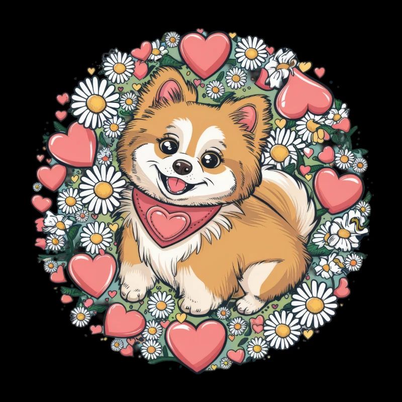 Pomeranian Zwergspitz mit Herzchen