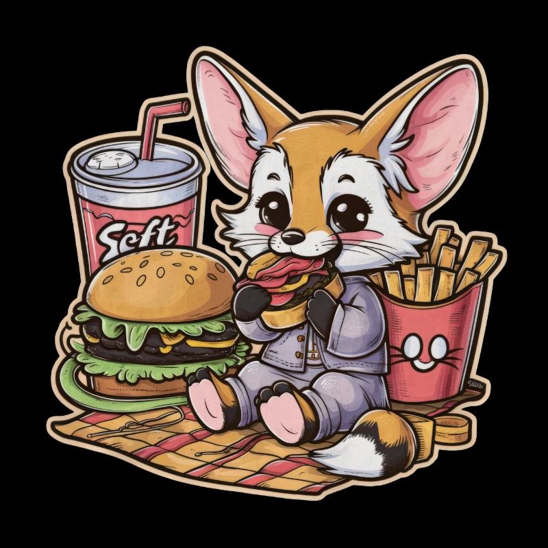 Fennec Renard du désert avec restauration rapide