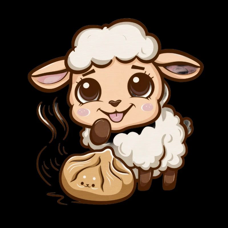 Kawaii sheep with stuffed dumpling