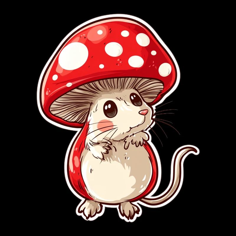 Champignon souris drôle d’animal et motif de champignon