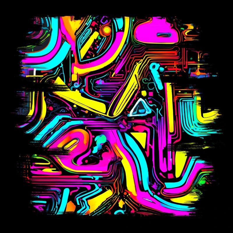Neon Design abstrait UV Maison Style