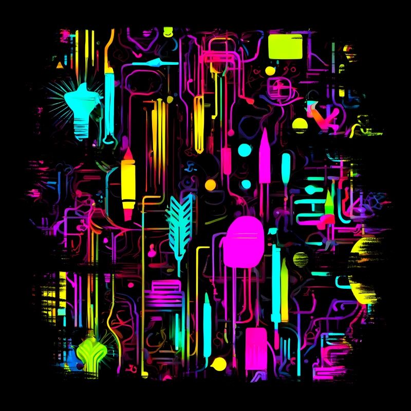 Neon Colors Colorful Creative Style Glow