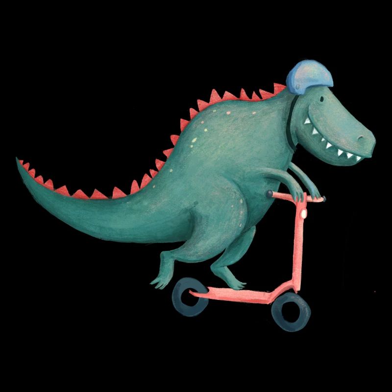 T-Rex fährt E-scooter