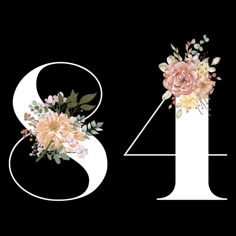 84e anniversaire fleuris (Cadeau de 84 ans)