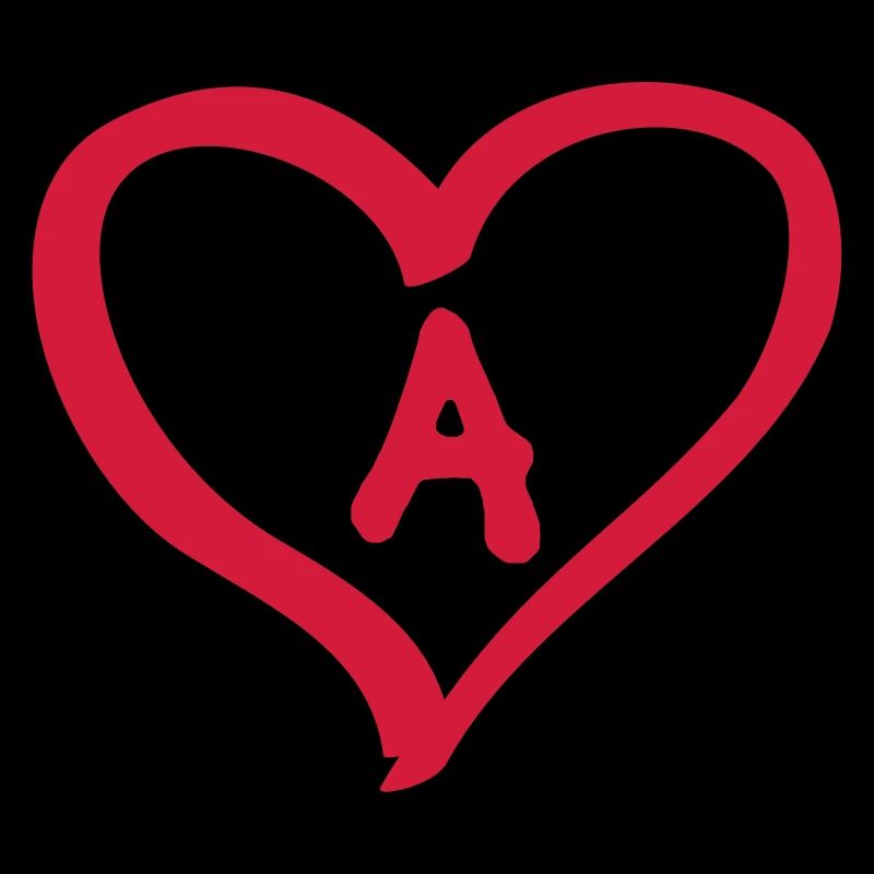 Comic heart A initial letter name name couples