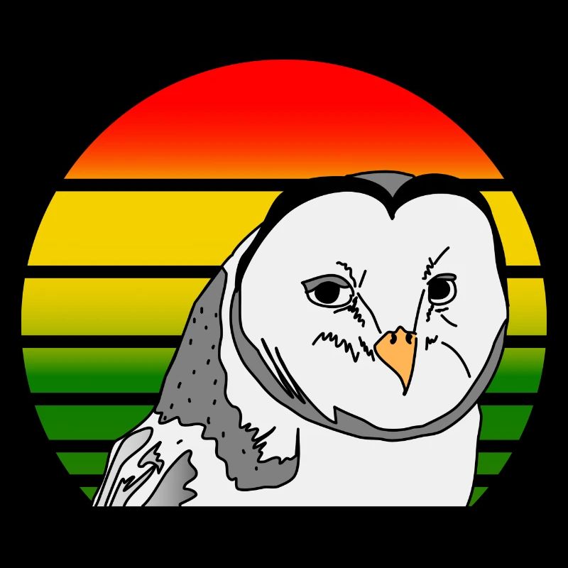 Sonne Vogel Speed Eule 80s Retro