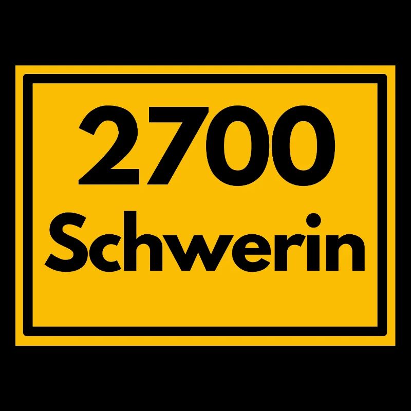 Town sign - then retro old zip code 2700 SCHWERIN