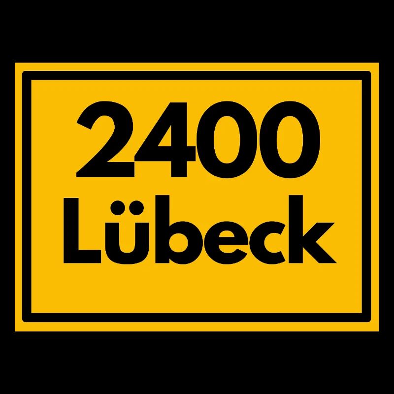 Place sign - then retro old zip code 2400 LÜBECK