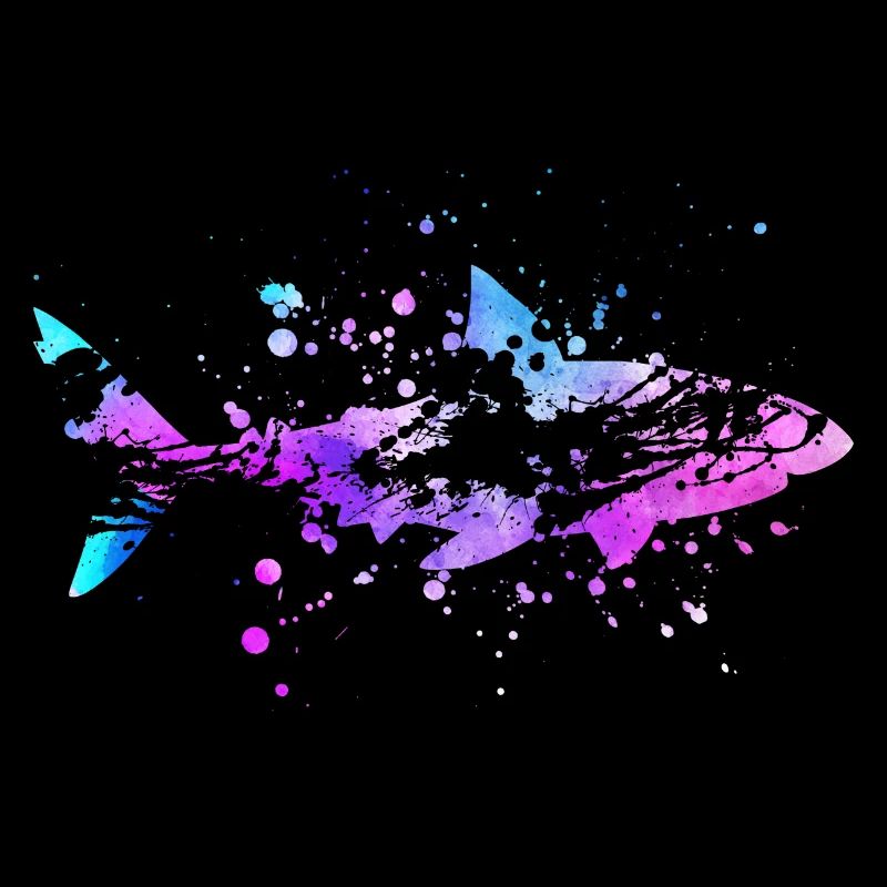 Requins aquarelles de poisson