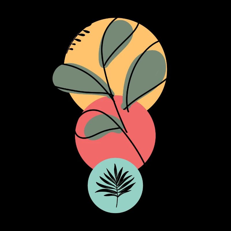cercle pastel fleurs minimaliste