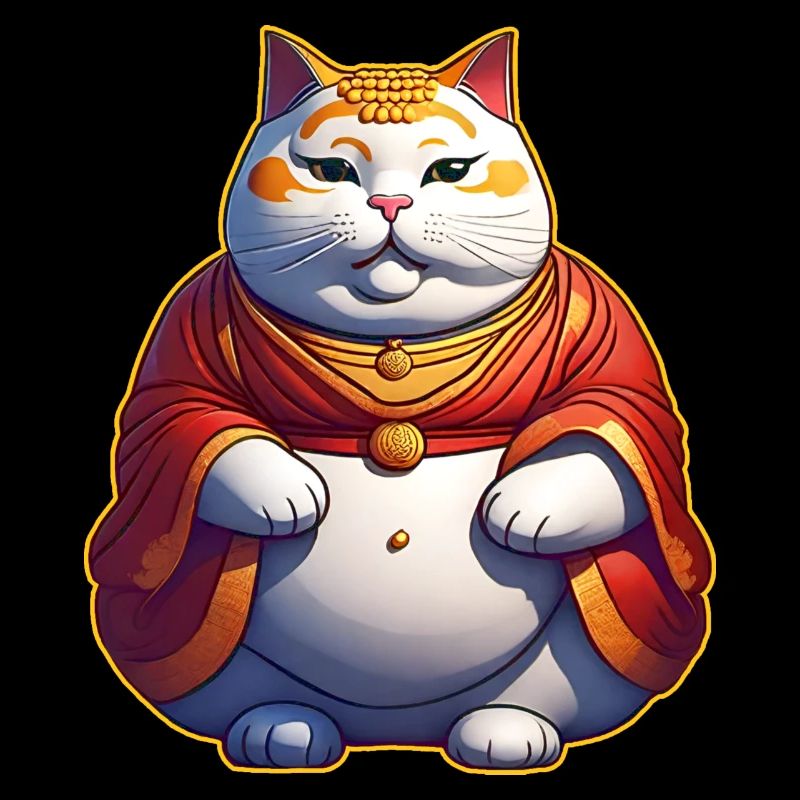 Drôle de gros chat en tant que Bouddha