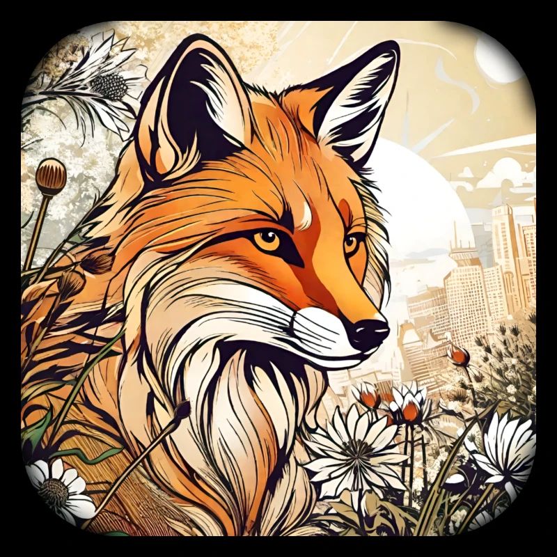 Fuchs mit Blumen