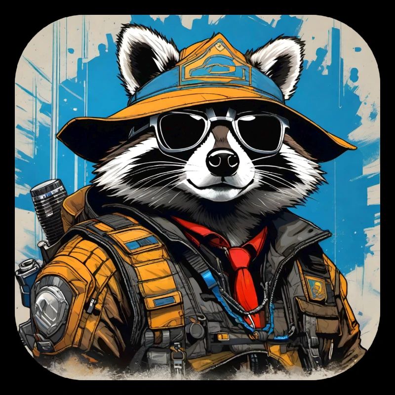 Cooler Cyberspace Waschbär