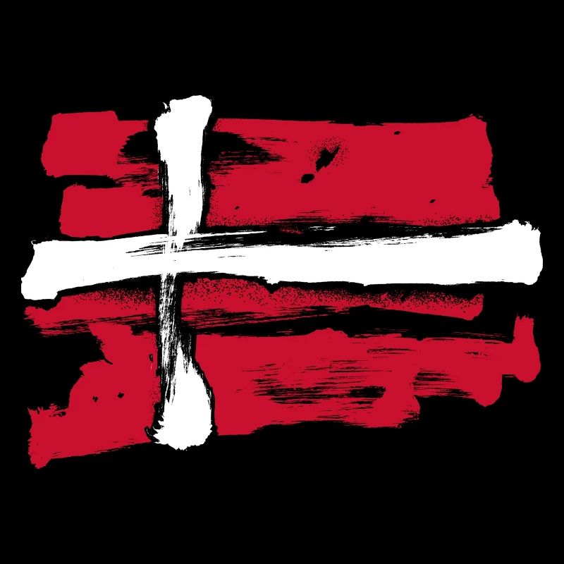 Denmark Flag / Brush Strokes